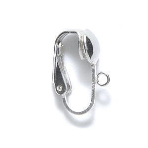FI37-SS: Ear Clip 6.5mm Half Bead & Ring Sterling
