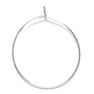 FI5010-S: Earring Hoop 30mm Silver Plated Brass 6PR