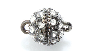 FI146-2GM: Clasp Magnetic Ball Rhinestone 11mm GNMTL 1PC