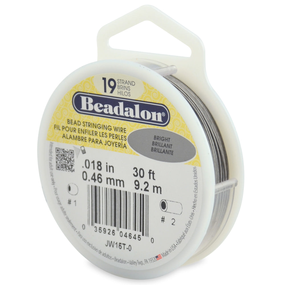 18FI295-30: Beadalon Bright .018 19-strand 30 Feet Spool