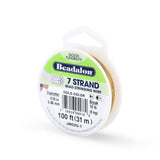 18FI298-GC: Beadalon Gold  Color .018 7-strand 100 Foot Spool