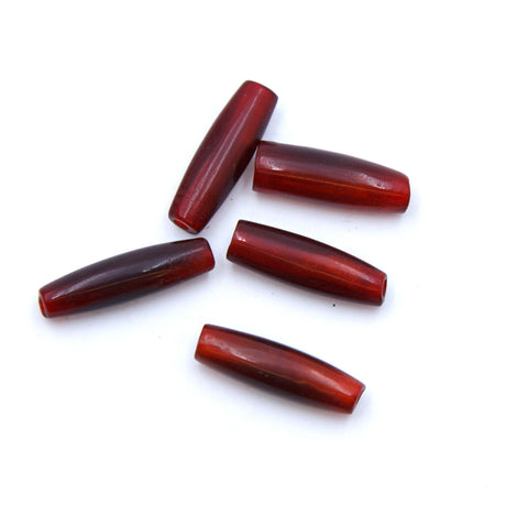 18HP247-T: Horn Hair Pipe Red Amber 3/4IN 4-5mm Thin 25PC