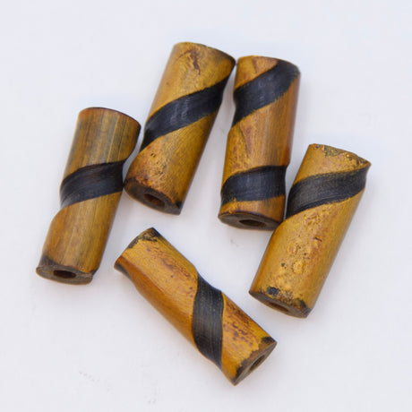 18HR153-TC: Horn Tube Burnt With Carving 3/4 Inch 50 Pieces