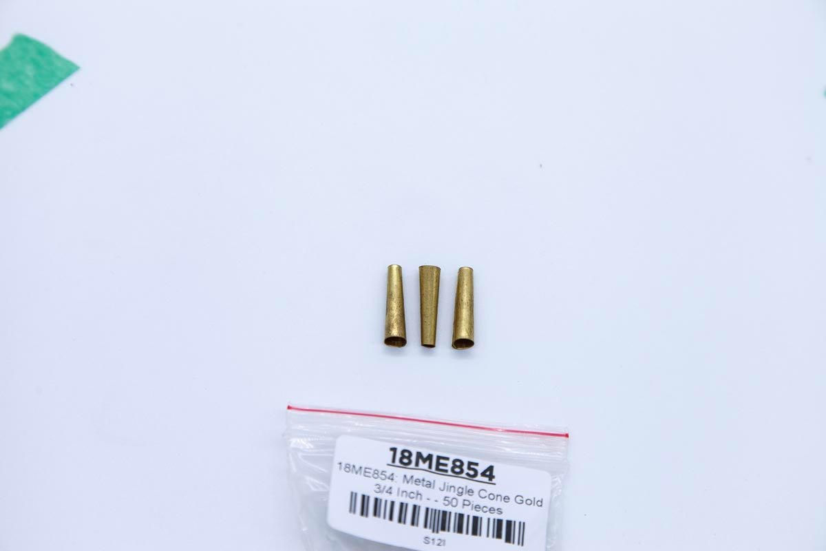 18ME854: Metal Jingle Cone Gold 3/4 Inch - - 50 Pieces