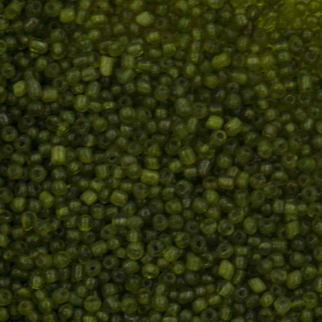 Antique Venetian Micro Seed Bead Transparent Olive Green #1 (18/0) - 10 Grams