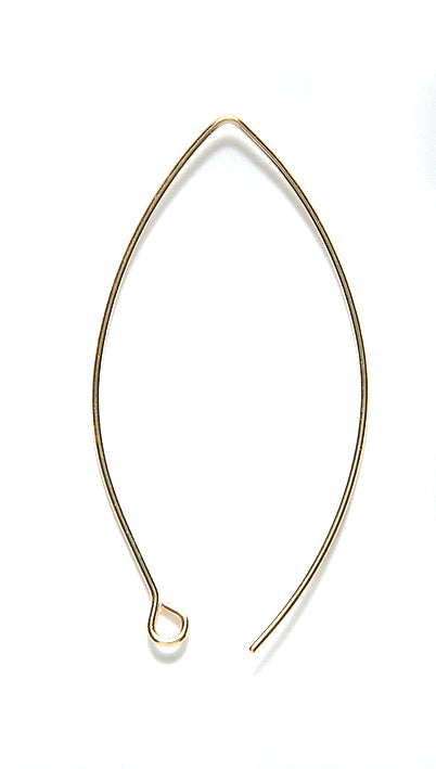FI5011-G: Earwire V Shape 14x44mm Gold-  3PR