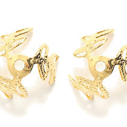 FI257-G: Leaf Bell Cap Gold Plat 10mm - 6PC