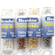 FI160-MX: Crimp Bead Assorted 150ea Silver-gold-copper-gunmetal 1 Set