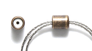BR2002-AB: Stopper/clasp 4x5 ANT Brass Fits 2x .7mm-1EA