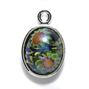 CC801-1S: Precisoa Livada Cabochon 1 Loop Silver 8x10mm-1PC
