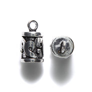 IN185-9: Zinc Bead Cap Sil 12x22mm-2PC