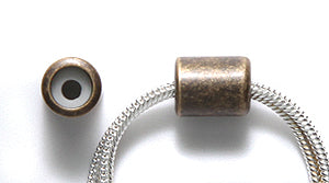 BR2000-AB: Slider Clasp 2mID 5.5x7 ANT Brass-1EA