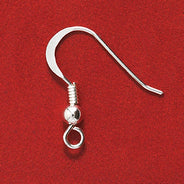 FI57-BSS: Ear Wire French Style W/Ball Sterling Silver - 5PR/10PC
