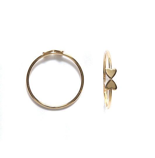 FI778-GF5: Stacking Ring DBL Heart GoldFill Size 5