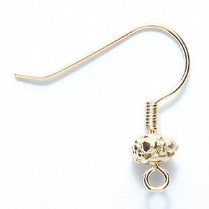 FI54-BG: Earwire 5.5mm Bali Round Gold 20GA - 6PR