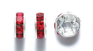 76CC242-S: Preciosa Crystal Rondell Lt Siam Silv 7mm-36PC