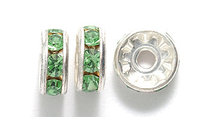 78CC282-S: Preciosa Crystal Rondell Peridot Silv 8mm-36PC