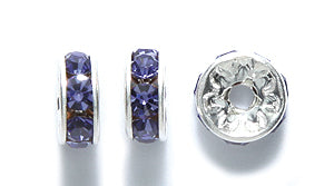 76CC297-S: Preciosa Crystal Rondell Tanzanite Silv 7mm-36PC