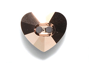 70CT832-4:  Sew On Heart Button Rose Gold 14mm-1PC