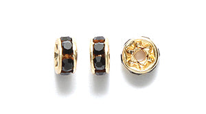 71CC109-G: Preciosa R/S Rondelle Jet Gold 4.5mm 48PPK