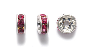 75CC294-S: Preciosa Crystal Rondell Fuchsia Silv 6mm-36PC