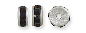 75CC109-S: Preciosa Crystal Rondell Jet Silv 6mm-36PC