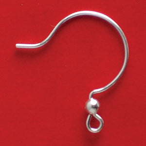 21FI38-SS: Earwire French Hoop 3mm Ball Sterling 21mm