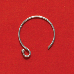 15SS54: Earwire Circle Ball End Sterling 22GA 13mm - 1PR
