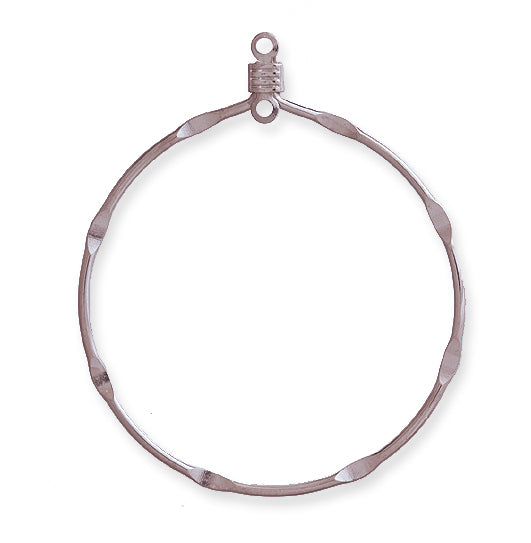34FI58-S: Earring Hoop Notched W/Eye 1-3/8" Silver Color 6PR