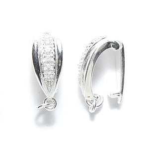 31SS351-CZ: Bail/enhancer Ring 8 CZ's Sterling 6x14.5mm