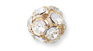 10CC212-BGR: Preciosa Rhinestone Ball Crystal Gold 10mm - 2 Pieces
