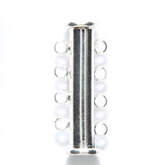 4FI357-S: Clasp Slide Magnetic 4-strand Silver 25mm 1SE