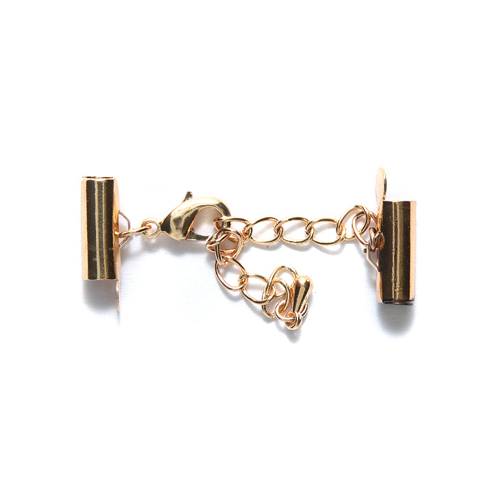 13FI84-G: Slide End Tube Clasp Set 13mm Gold - 1 Set
