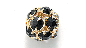 10CC109-BG: Preciosa R/S Ball Jet Gold 10mm-18PC