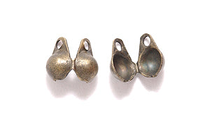 3FI131-AB: Bead Tip DBL Cup DBL Loop 3mm ANT Brass - 12PPK