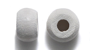 10WC113-CR: CZ Wood Crow White 6x10mm 4mm Hole-100PC