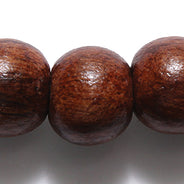 14WO158: Wood Round Dark Brown 14mm 3.0mm Hole 100 Piece - String