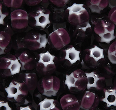32SB298-WSR: CZ Seed Bead White Heart Star Amethyst 32/0 Loose-25GM