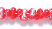 91SB538R: CZ Seed Bead Farfalle Trans Dark Orange AB 3x7mm-1STR