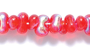 91SB538R: CZ Seed Bead Farfalle Trans Dark Orange AB 3x7mm-1STR