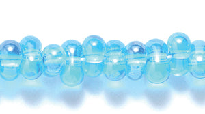 91SB366-TR: CZ Seed Bead Farfalle Sfinx Trans Dark Aqua 3x7mm-1STR