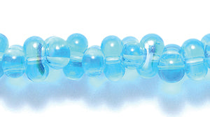 91SB562R: CZ Seed Bead Farfalle Trans LT Aqua AB 3x7mm-1STR