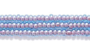 11SB764R: CZ Seed Bead Colorlined Magenta in Aqua 11/0-1HK
