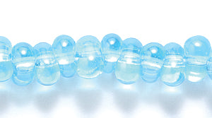 91SB364-TR: CZ Seed Bead Farfalle Sfinx Trans LT Aqua 3x7mm-1STR
