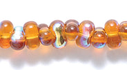 91SB554R: CZ Seed Bead Farfalle Trans Dark Topaz AB 3x7mm-1STR