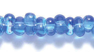 91SB574R: CZ Seed Bead Farfalle Trans Sapphire AB 3x7mm-1STR