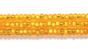 11SB431R: CZ Seed Bead SIL-Line LT Orange Square/h 11/0-1HK