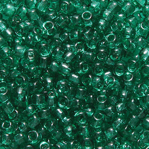 10SV287-1QR: Vin VEN TRNS Jungle Green #1 SQ-HOLE 10/0 50GM