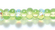 91SB581-PR: CZ Seed Bead Farfalle Trans Pale Green AB 3x7mm-1STR
