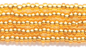 11SB454-RHR: Czech Seed Bead Silver Lined Gold Round Hole 11/0 - 1 Hank